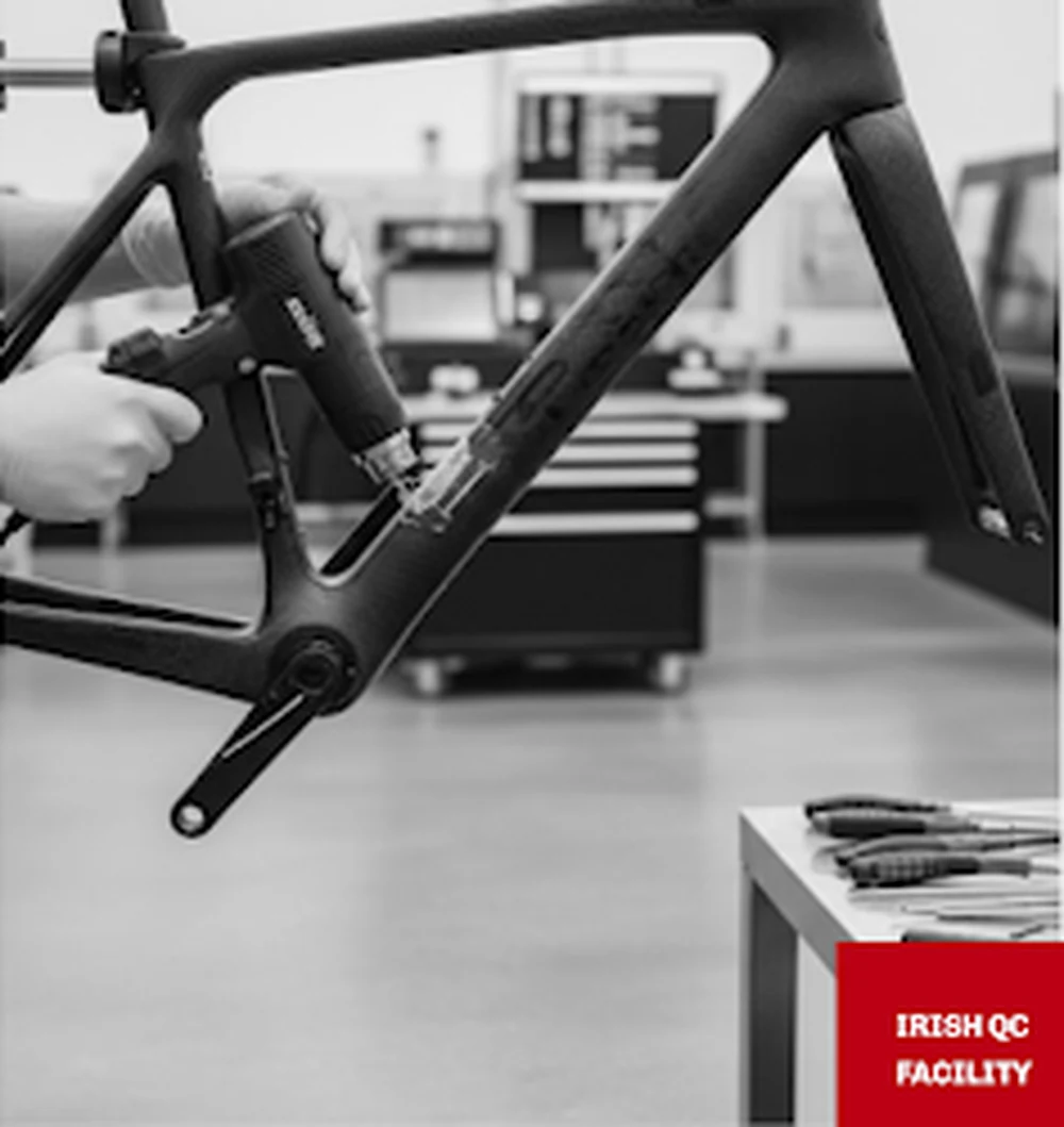 Carbon frame inspection in the Eireworks workshop