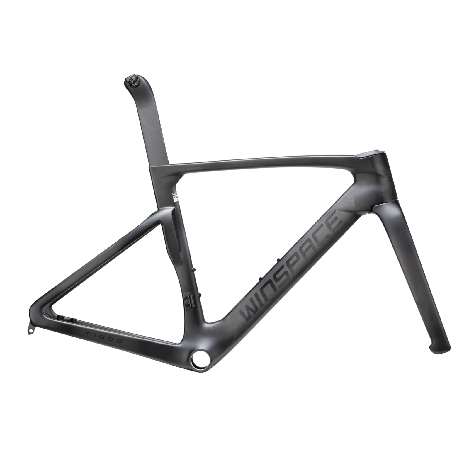 Winspace T1600 aero carbon road frameset in Carbon Black