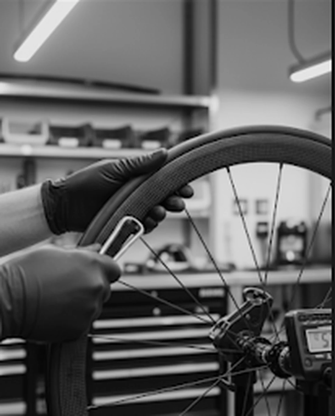 Cyclist pedaling a performance road bike